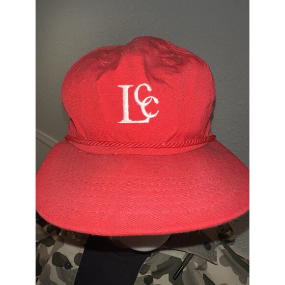 80s LOSANTIVILLE COUNTRY CLUB Red Lightweight Golf Baseball Adjustable Hat Cap - Picture 1 of 5